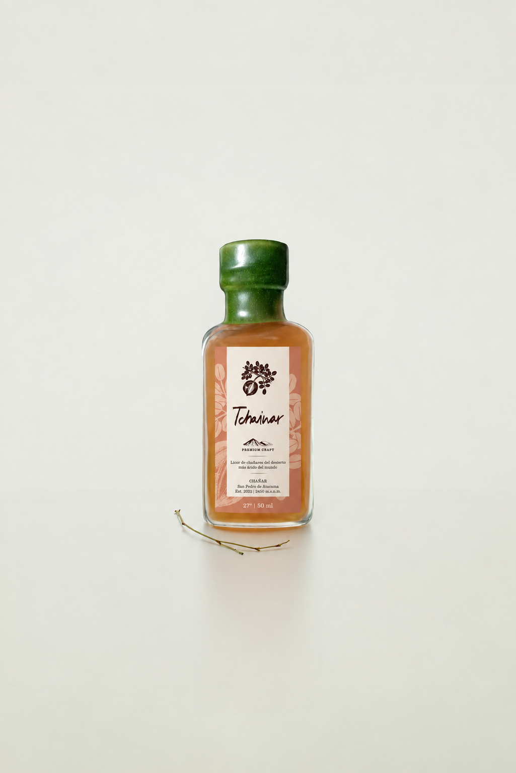 Frasco de Tchainar 50 ml, licor de chañar del Desierto de Atacama