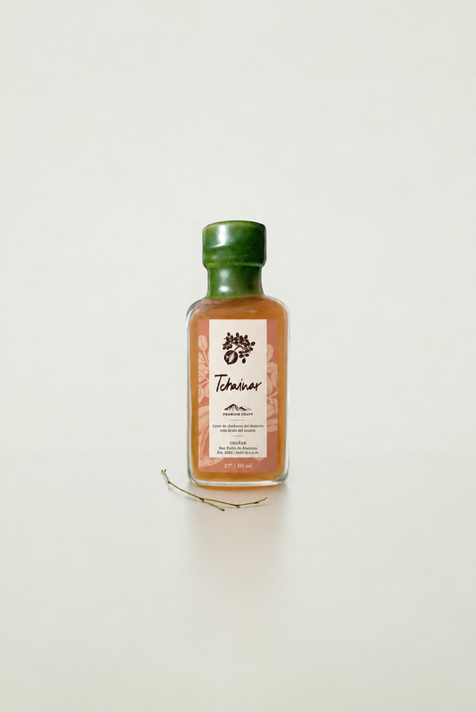 Frasco de Tchainar 50 ml, licor de chañar del Desierto de Atacama